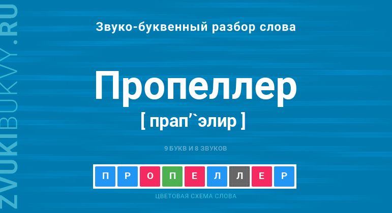 Звук пропеллера словами. Разбор слова глазки звуко буквенный 2 класс письменный русский язык.