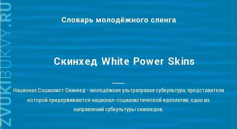 Значение слова Скинхед White Power Skins