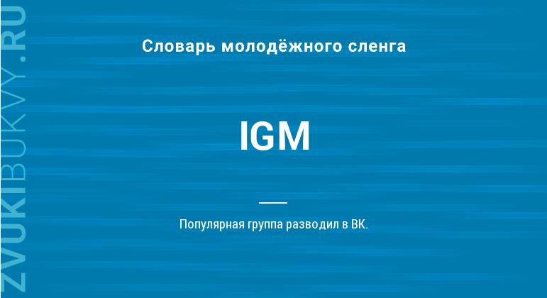 Значение слова IGM