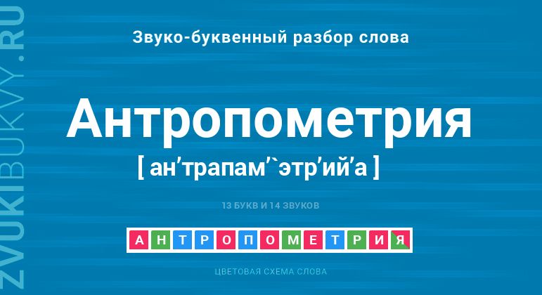 Название слова - АНТРОПОМЕТРИЯ