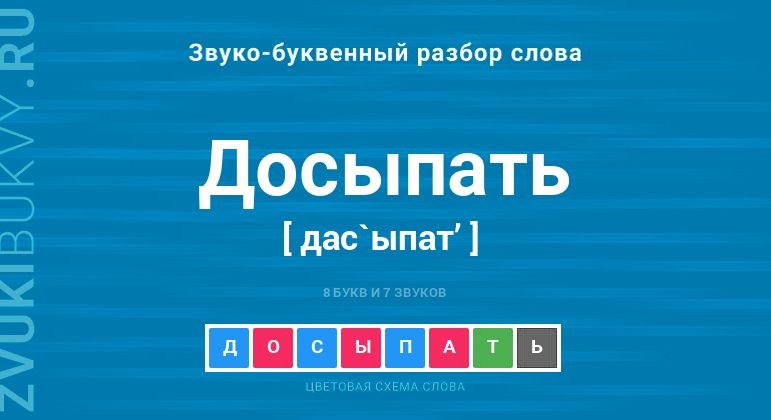 Название слова - ДОСЫПАТЬ